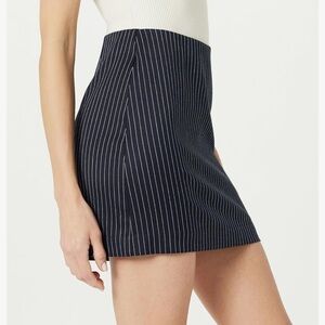 Navy Pinstripe Mini Skirt